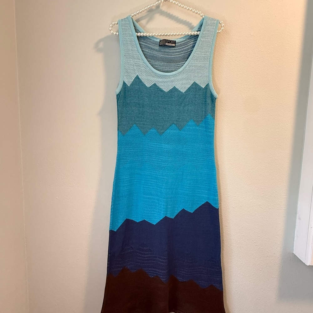 Missoni Sport Colorful Sleeveless Knit Dress Vintage Y2K Medium
